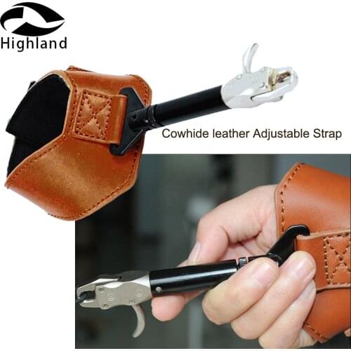 New Cowhide leather Adjustable Strap Archery Accessories Release Archery Bow Releases for Compound Bow Hunting shooting