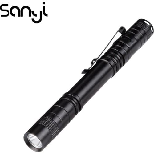 SANYI Mini LED Flashlight Torch Power by 2*AAA Battery Medical Surgical Nurse Physician Pocket Penlight Camping Light