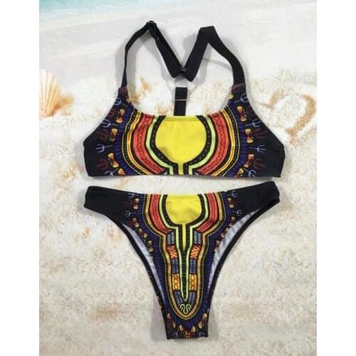 Sexy Bikinis Set 2020 mujer Women Bandage Bikini Set Push-Up Brazilian Print Swimwear Beachwear Swimsuit Women