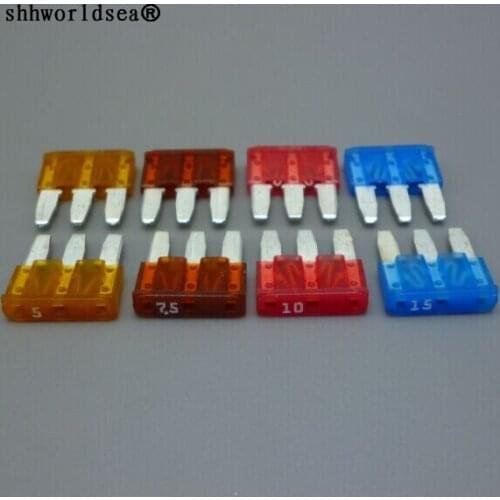 Shhworldsea 2pcs auto blade fuse 5a 7.5a 10a 15a 3pin leg for ford