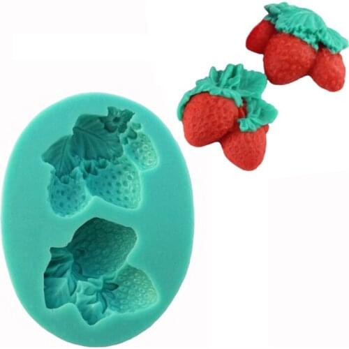 Strawberries Silicone Mold Sugarcraft Cookie Cupcake Chocolate Baking Mold Fondant Cake Decorating Tools