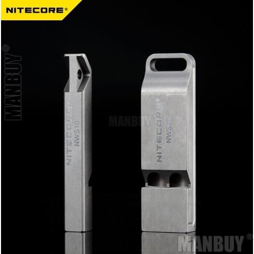 2020 NITECORE Survival Whistle NWS20 120dB Lifesaving Titanium Alloy UNI BODY For Outdoor Emergency Portable Lighting Accessorie