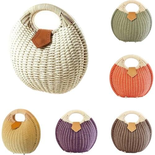 Snails Nest Tote Handbag Summer Beach Bags Woman Straw Bags Womens Handbag Rattan Bag