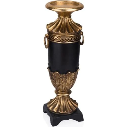Porio Gold Black Candle holder 12x11x35