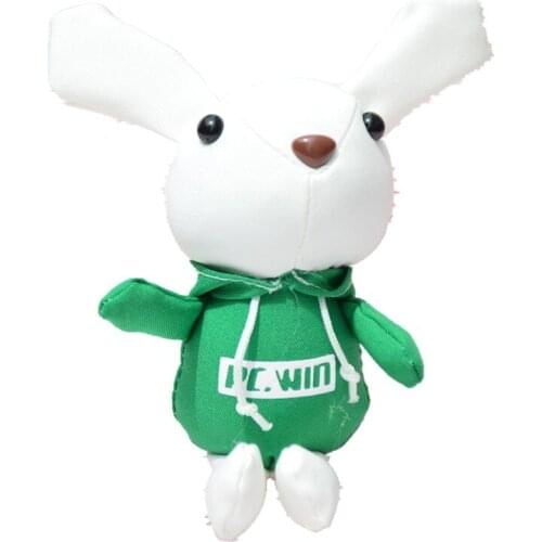 10PCS 16cm Favorite Rabbit with Clothes Decoration Bag Plush Mini Pendant Keychain Doll Ring Toy