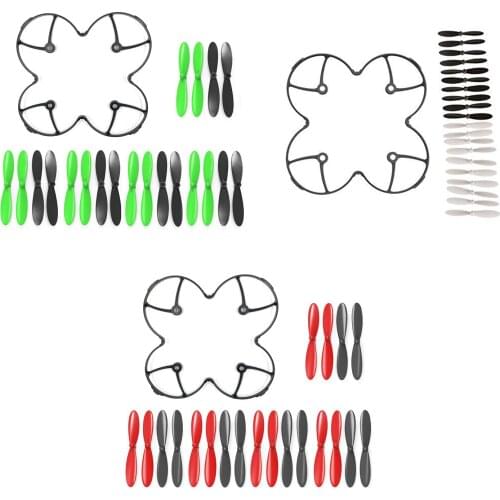 20 piece set Propeller blades with Helices Protective cover For HUBSAN X4 H107 H107C H107D Quadcopter, Black+White