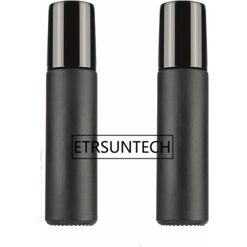 5ml 10ml Black Empty Roll on Glass Bottle for Fragrant Essential Oil BOTTEL METAL Roller Ball F1672