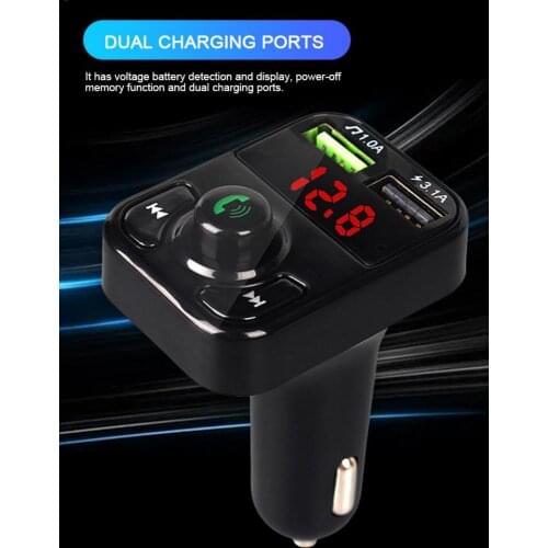 Car Charger Bluetooth Receiver MP3 Player Mobile Charger Adapter Kit Automobile Hands-free FM Transmitter Car Cigarette Lighter