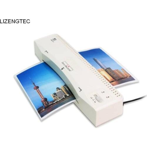 Free Shipping LIZENGTEC New Professional New Design Hot Fast Warm-Up Roll Laminator Machine for A4 Paper Document Photo