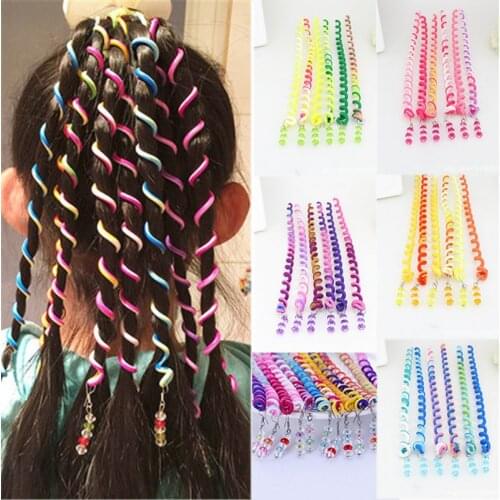 5/6pcs/lot Rainbow Color Childern Headbands Cute Girls Hair band Crystal Long Elastic Hair Bands Kids Headwear Hair Accessories