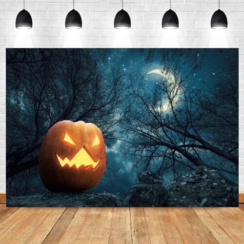 Yeele Halloween Backdrop Photocall Pumpkin Lantern Starry Night Baby Portrait Photography Background Photo Studio Photographic