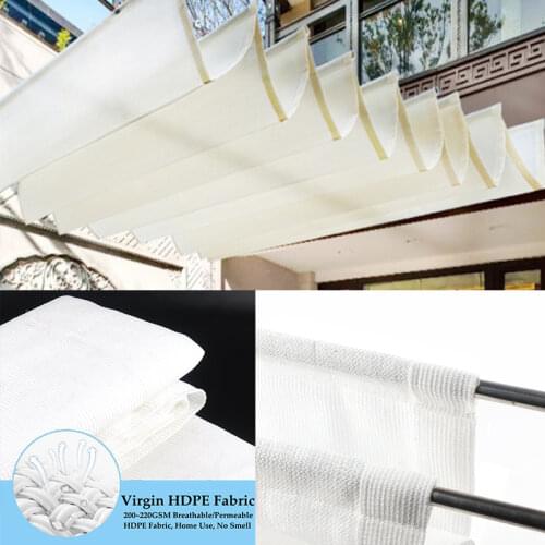 Customize White Sunshade Net HDPE Telescopic Wave Sun Shade Nets Courtyard Pavilion Sun Protection Swimming Pool Awning Sail