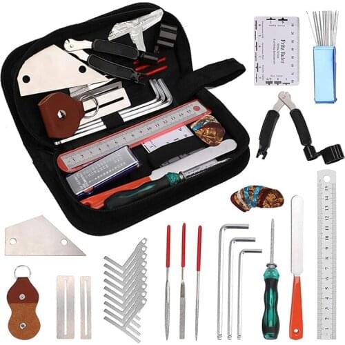 36Pcs Guitar Repair Tools, Cleaning Adjustment Accessories, Suitable for Acoustic Electric Guitar Bass, Ukulele