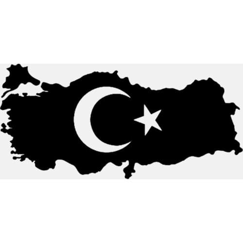 Creative TURKEY Map Decal Vinyl Black/Silver High Quality Car Sticker 17cm*8cm