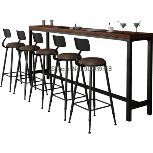 Creative Solid Wood Wall Bar Table And Chair Combination Coffee Shop Household Bar Table Milk Tea Shop Bar Table High Foot Table