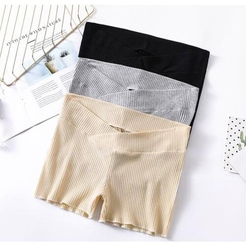 Pregnant womens leggings spring and summer thin low-waist pits threaded safety pants shorts anti-empty low-waist pants