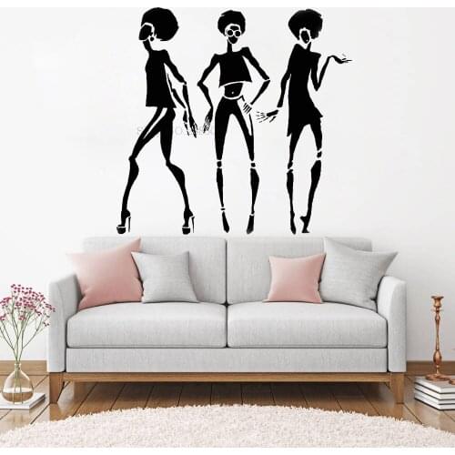 Fashion Design Afro Woman Vinyl Wall Decal Creative Beauty Salon Style Wall Sticker For Home Decor Art Wall Mural Hot Sale LC970