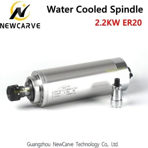 CNC Spindle Motor 2.2KW 220V 380V Water Cooled Spindle ER20 With 80mm Diameter Gdz-80-2.2b Newcarve