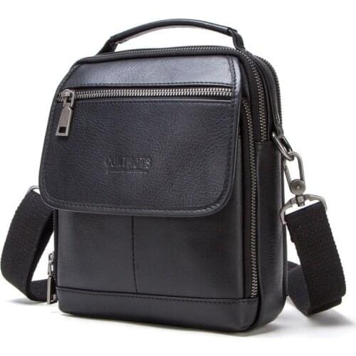 Man Handbag Genuine Leather Mens Bags Small Flap Casual Messenger Bag Male Crossbody Bags Mens Shoulder Bag Business Handbag