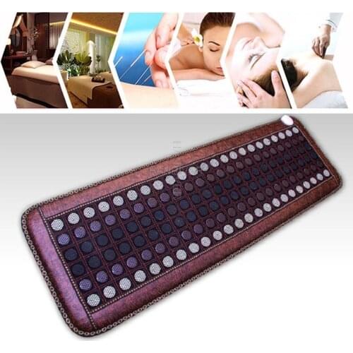 Far Infrared Heating Mat - Hot Stones Jade Tourmaline - Negative Ions - Mesh Mat - Adjustable Timer & Temperature - Heating Pad