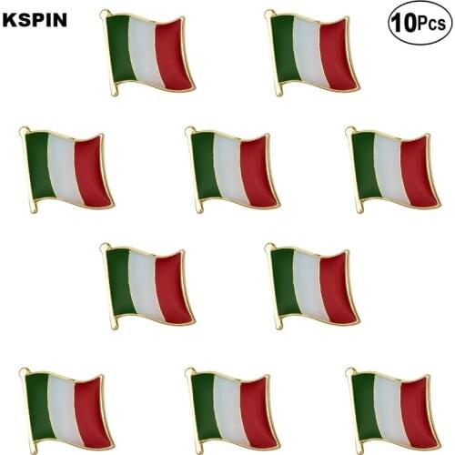 Italy Flag Lapel Pin Flag badge Brooch Pins Badges 10Pcs a Lot