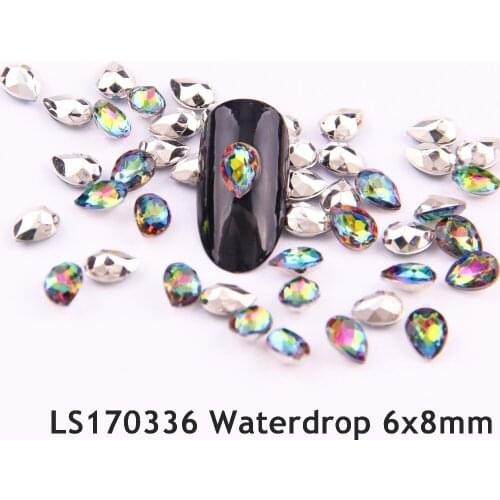 Low Price About 100pcs Acrylic White AB And Red Multicolored Nail Art Pointback Rhinestone 4 Shapes For Nail Art Decorations