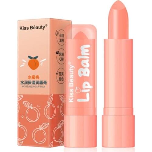Peach Jelly Lipstick Moisture Lip Balm Long Lasting Natural Remove Lip Line Moisturizing Lipstick Anti Aging Lip Skin Care TSLM1
