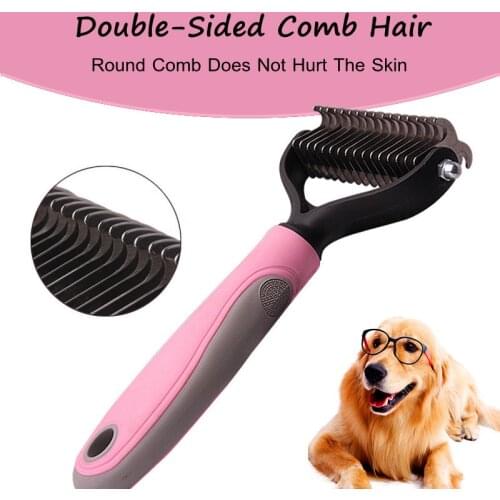 Pets Hair Removal Comb Knot Stainless Steel Hair Removal Comb For Dogs Cat Detangler Fur Trimming Brush Cat Brush Grooming Tools
