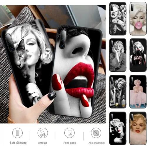 Sexy Girl Marilyn Monroe Black Matte Mobile Phone Case Cover For Samsung Galaxy S9 S10 S20 S21 S30 Plus Ultra S10e S7 S8
