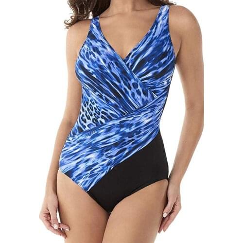 Sexy One-Piece Large Size Swimsuits 2021 Women Retro Monokini Push Up Bra V Neck Swimming Suit Patchwork Bathing Suits Bodysuit