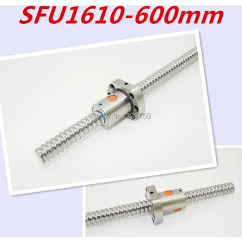 Ball Screw SFU1610 600mm : 1pc ball screw with length 600mm+1pc SFU1610 ball nut cnc parts