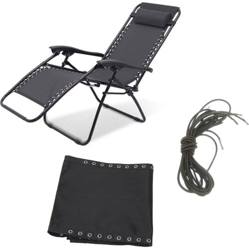 Black Tessforest Fabric Cloth Replacement for Zero Gravity Chairs Garden Patio Folding Leisure Recliners