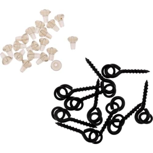 20 x Beads Hook Stops + 10 Pieces Bait Screws for Rigs Carp Fishing Terminal Tackle Set Carp Fishing Hook Stoper