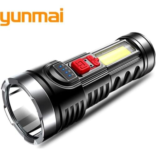 Ultra-Bright Fashlight Portable Powerful Light COB Side Light Floodlight USB Rechargeable Outdoor Searchlight Household Light