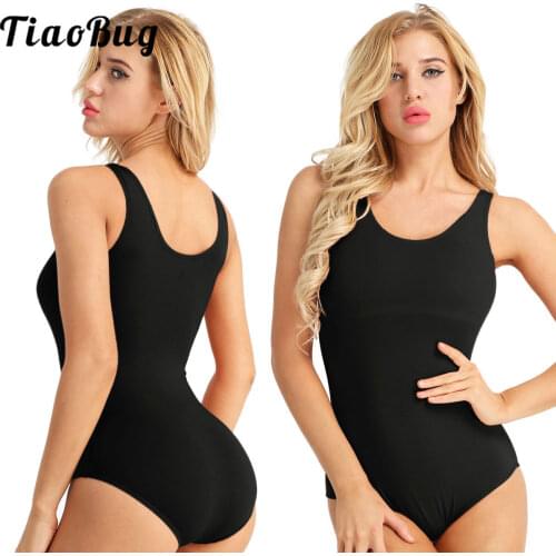 TiaoBug Women Adult Stretchy Sleeveless Built In Shelf Bra Profession Ballerina Ballet Dance Leotard Gymnastics Leotard Bodysuit
