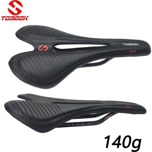 TOSEEK Super light Full Carbon Fiber Bike Seat 3K MTB Bike Saddle leather cushion front seat meets the Ergonomic design 140g