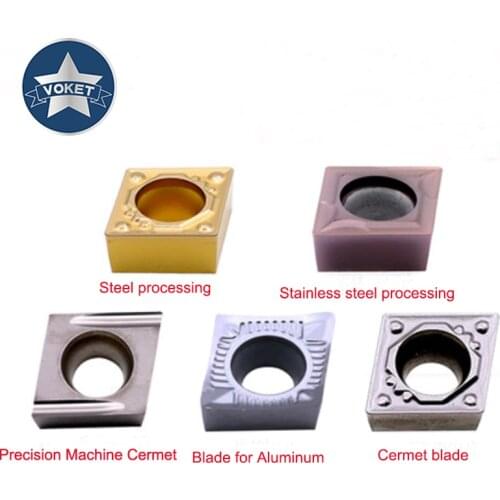 VOKET 10PCS Inner hole boring high-speed and high-hardness CNC lathe tool cutter blade CCMT 060204 09T304 09T308 060204 09T308