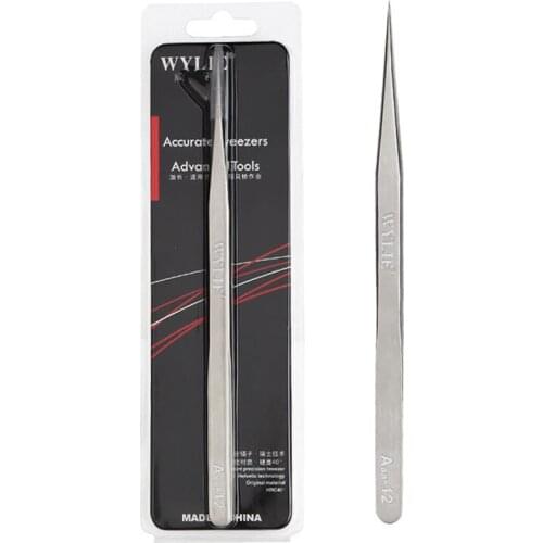 WYLIE Aaa-14 Aaa-12 Precision Repair Tweezers 16 cm long pointed stainless steel extra sharp hardened tweezers for mobile repair