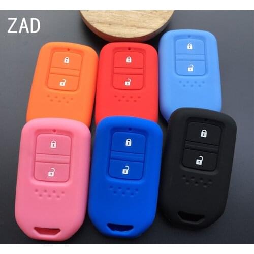 ZAD 2 button silicone rubber car key cover case holder for honda Vezel city civic Jazz CRV Crider HRV Fit Freed Smart key