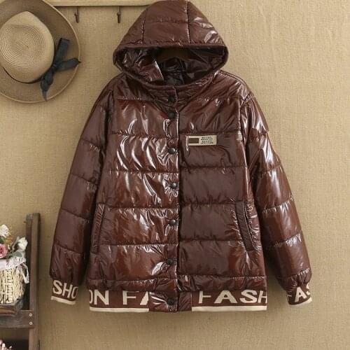 Plus Size Womens Coat Long Sleeve Hooded Add Cotton To Thicken Winter Jackets Large Size Cotton Clothes In Winter For Fatwomen