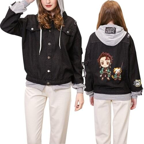 Womens hoodie around Ghost Blade 2020 new spring and autumn casual loose stitching fake two-piece sweatshirts