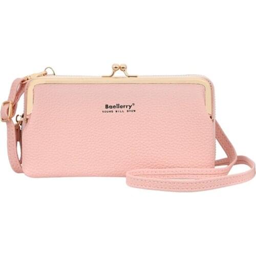 Women PU Leather Clutch Long Wallet Credit Card Holder Shoulder Bag Coin Purse Business Handbag Large Capacity Zipper Bag