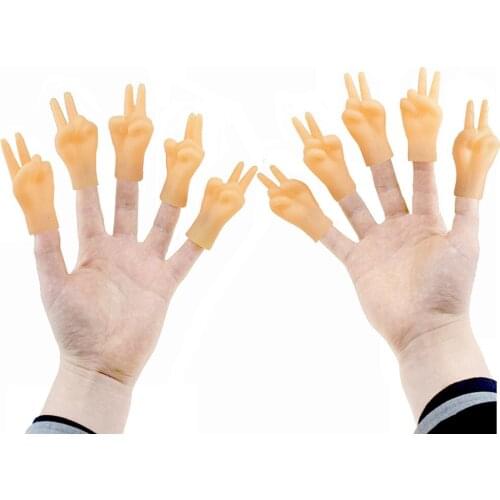 2pcs Funny Simulation Left Right Mini Hands Finger Sleeve Puppets Novelty Funny Toe Sleeve Play Model Practical Jokes