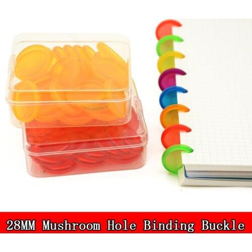 28MM Color Plastic Ring Buckle Suitable For Mushroom Hole Loose-leaf Notepad Hand Book Set DIY Binding Rings Book Accessories