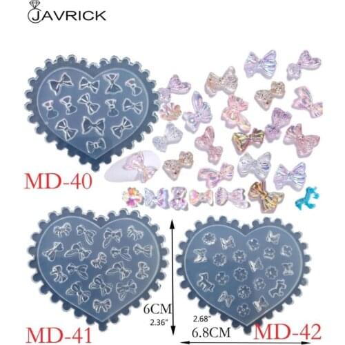 4Pcs Silicone Jewelry Mold Flower Bowtie Bear Resin Mold Epoxy Resin Casting Mold DIY Nail Art Craft Jewelry Tools Kit