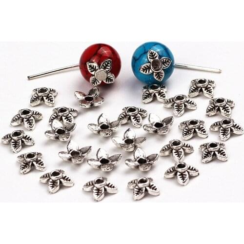 6mm Antique Silver Flower Charm Bead Caps Fit Jewelry Findings Making End Caps DIY Bracelet Earring Accessories 500pcs
