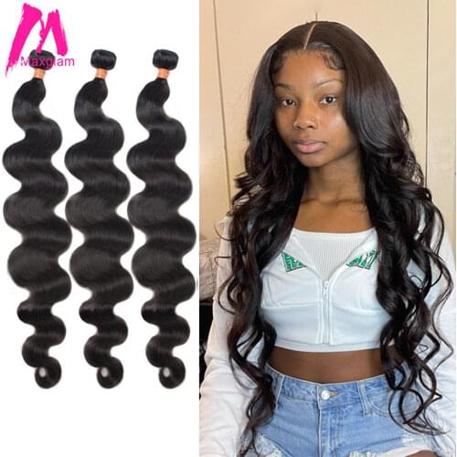 Brazilian Human Hair Weave Bundles Extension Body Wave Extensions 8 to 30 inch Long Natural for Black Women Remy 1 3 4 Bundles