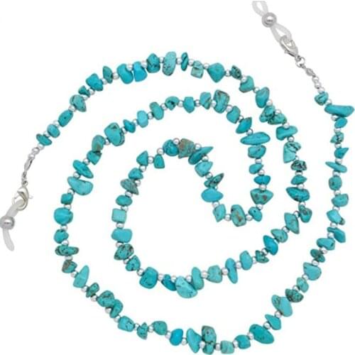 2020 Bohemian Bllue Stone Beads mask strap necklace Ethnic glasses chain women accessories