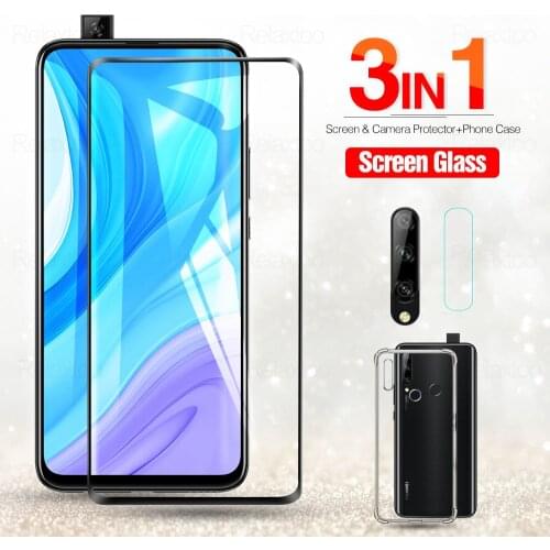 3 in1 camera glas+airbag case on for honor 9x soft clear anti-shock cases on honor 9x premium 9 x 9xpremium чехол fundas for