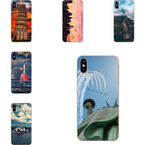 For LG G7 ThinQ G5 G6 K50 Q60 K40 K8 Q7 2018 2017 V40 V30 V20 V10 TPU Coque Case Capa Urban Street View Cityscape Sunset